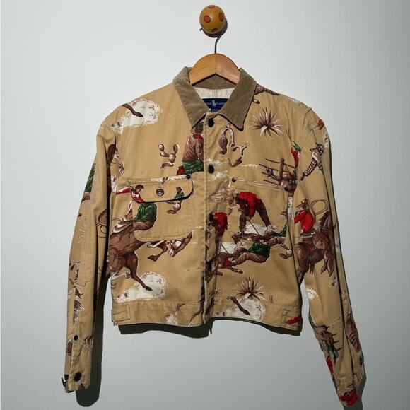 Ralph Lauren Beige Western cowboy Print Jacket - Picture 1 of 13